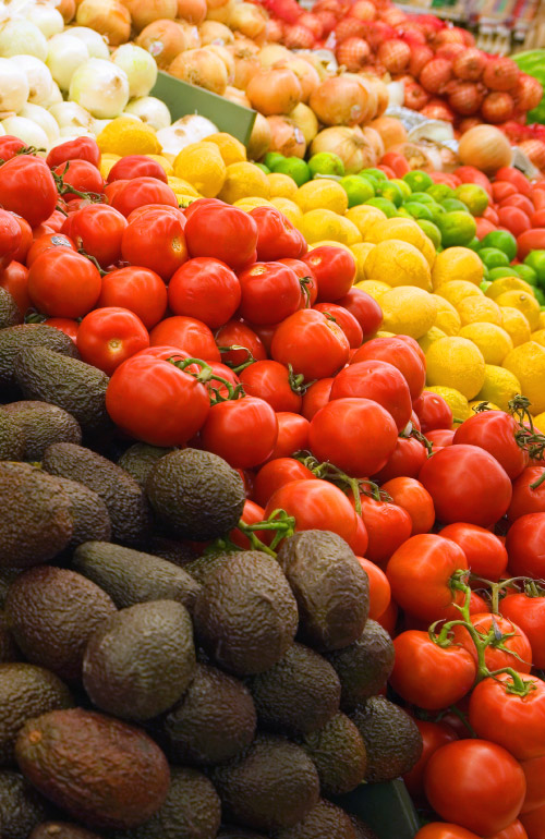 Vegetables in grocery store